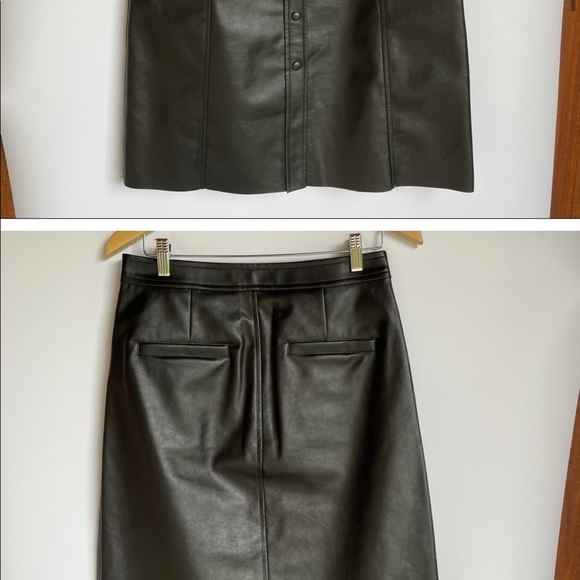 MO&Co Vertically Breasted Faux Leather Midi Skirt - Picture 6 of 10